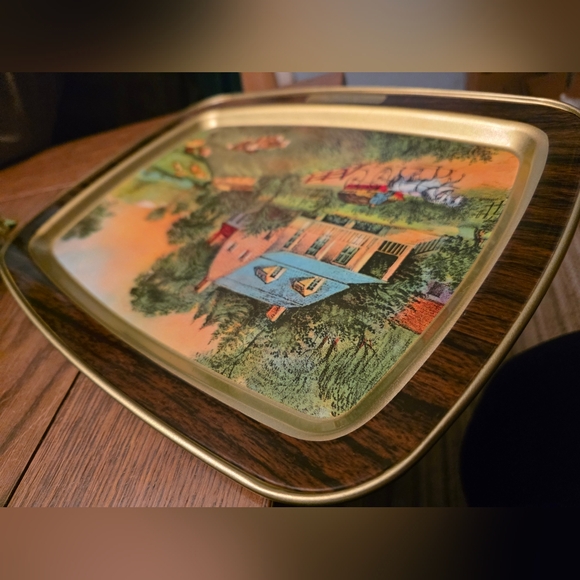 1970s Vintage Courier And Ives American Homestead Tray Set. All 4 Seasons. - Picture 8 of 8